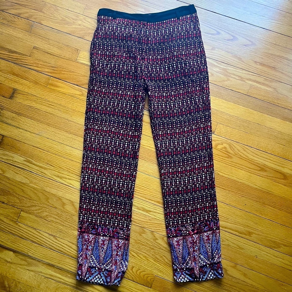 SANDRO Paisley Print Trouser Pants fit like a Size